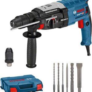 Bosch Professional Bohrhammer GBH 2-28 F (Leistung 880 Watt, Bohr-Ø Beton max: 28 mm, inkl. 6tlg. Bohr-Meißel-Set, SDS-plus, L-Case) - Amazon Exclusive Set Set