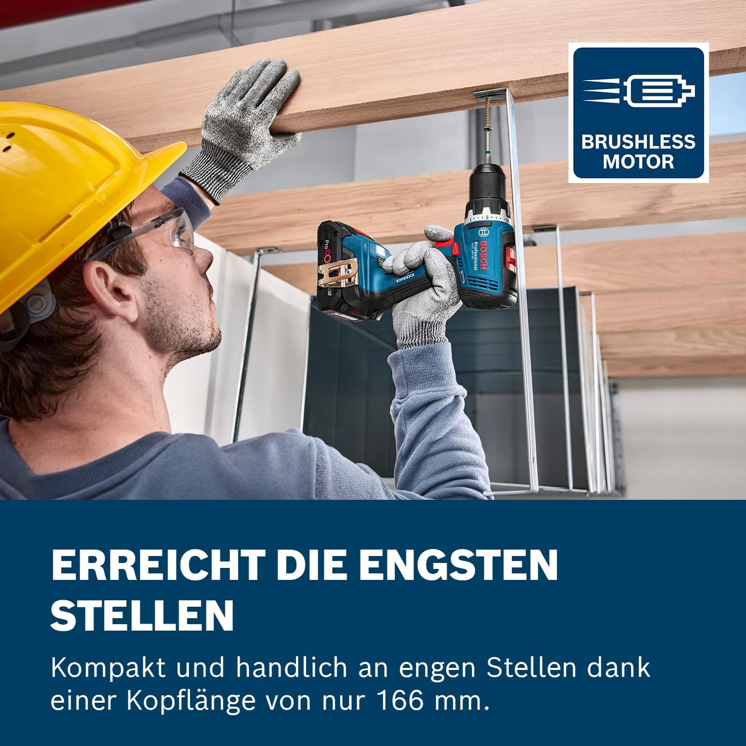 Bosch Professional 18V System Akku-Bohrschrauber GSR 18V-65 (bürstenloser Motor, Kopflänge 166) – Bild 3