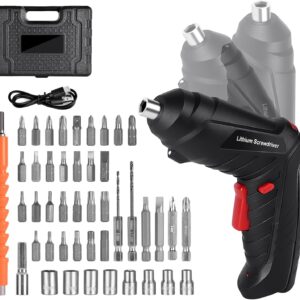 Flintronic Akkuschrauber Klein, 47-in-1, 1300mAh, 3,6V, mit 25 Zubehörteilen und USB Kabel, für DIY