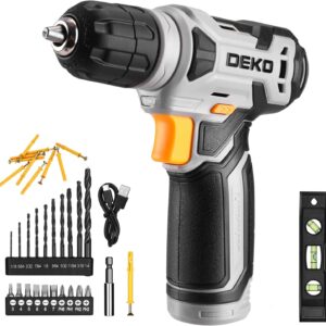 Akkuschrauber Akku Bohrschrauber Akkubohrer Bohrmaschine Schrauber set：DEKOPRO 8V 42tlg Zubehör Schlagbohrschrauber 12Nm Max Drehzahl Einstellbar Bohrer LED Licht - Bohren Schrauben für Haus Reparatur