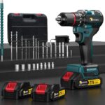 Akkuschrauber Bürstenlos 21V Akku Bohrschrauber Set 35+3 Drehmomentstufen Klein Akkubohrer 55N.m mit 2*2.5Ah Akku und Ladegerät Bohrmaschine mit 1/2" (13mm) selbstverriegelnde Bohrfutter Tragetasche