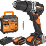 WORX NITRO WX352 Akku Schlagbohrschrauber Set 20V - bürstenloser Motor - zum Schrauben, Bohren und Schlagbohren - 60Nm - 2-Gang-Getriebe & LED-Licht - inkl. 2x20V 2Ah Akkus & 2A Schnellladegerät