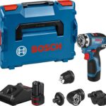 Bosch Professional 12V System Akku Bohrschrauber GSR 12V-35 FC - FlexiClick System (inkl. 2x 3.0Ah Akku, Schnellladegerät GAL 12V-40, 4x Aufsätze, L-BOXX)
