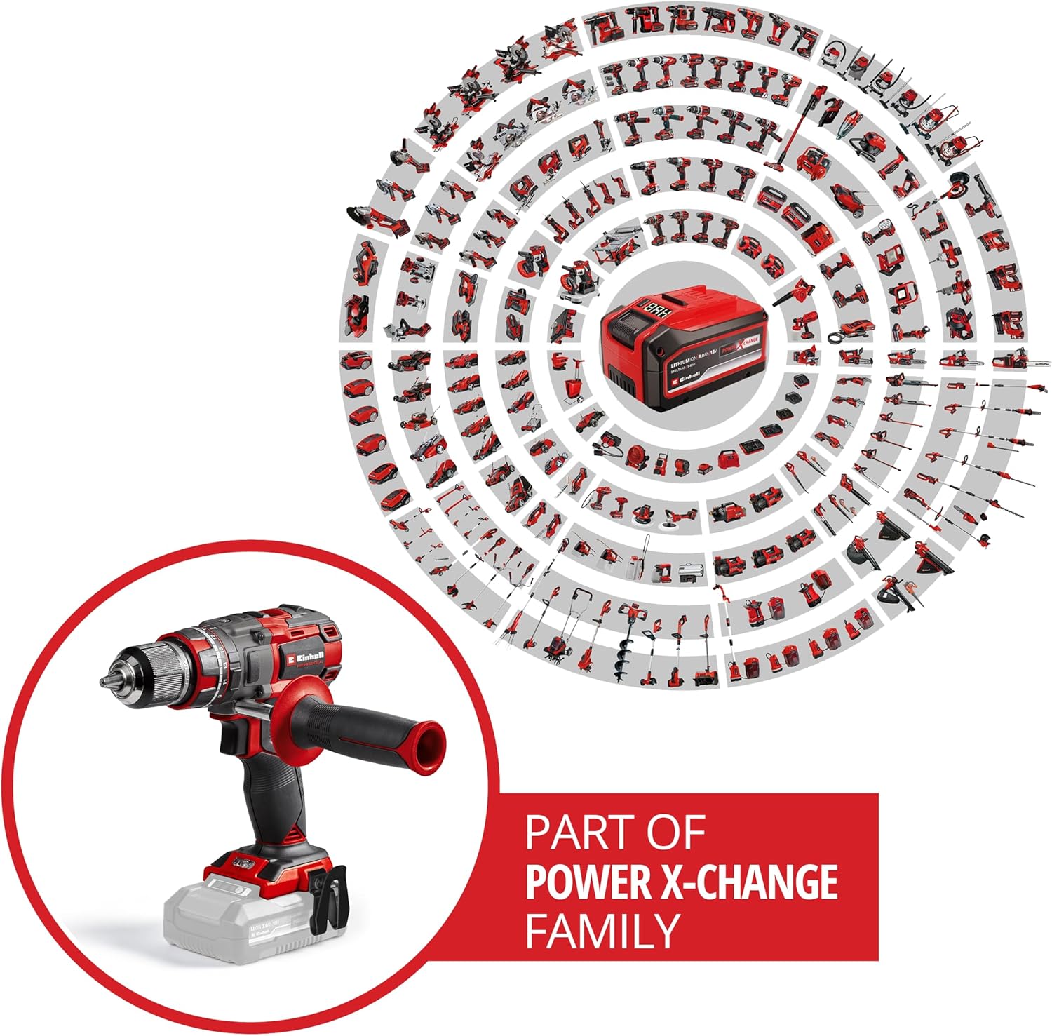 Einhell Professional Akku-Schlagbohrschrauber TP-CD 18/80 Li-i BL - Solo Power X-Change (18 V, Brushless, 80 Nm, Schlagbohrfunktion, 13 mm Bohrfutter, 2 Gang, ohne Akku) – Bild 2