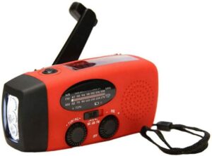 1 Stück Solar Kurbelradio mit 3-LED Taschenlampe | 2000mAh NI-MH Notfall Powerbank | IPX3 Wasserdicht AM/FM Kurbelradio für Outdoor, Sturm, Überleben