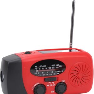 SEAFRONT Hand Kurbelradio, AM/FM/NOAA Notfallradio, Solar Wetterradio Tragbar, 2000 MAh Powerbank IPX3 Wasserdicht, 50 Stunden Radiowiedergabe Solar Radio für Camping, Notfallgebrauch