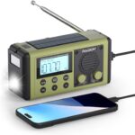 [10.000-mAh-Akku] Raddy SH-908 Handkurbelradio IPX6, Tragbares AM/FM/SW-Notfallradio mit Solar- und USB-Aufladung, Taschenlampe, Leselampe, SOS, Kompass, Telefonladegerät für Camping Stromausfälle