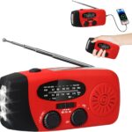 Notfall-Solarradio, Notfallradio Kurbel & Solar – 3 Ladearten (USB-C/Kurbel/Solar) 2000mAh Kurbelradio mit Taschenlampe SOS, Dynamo Notfallradio Batterie Power, AM/FM für Notfälle Überleben (A)