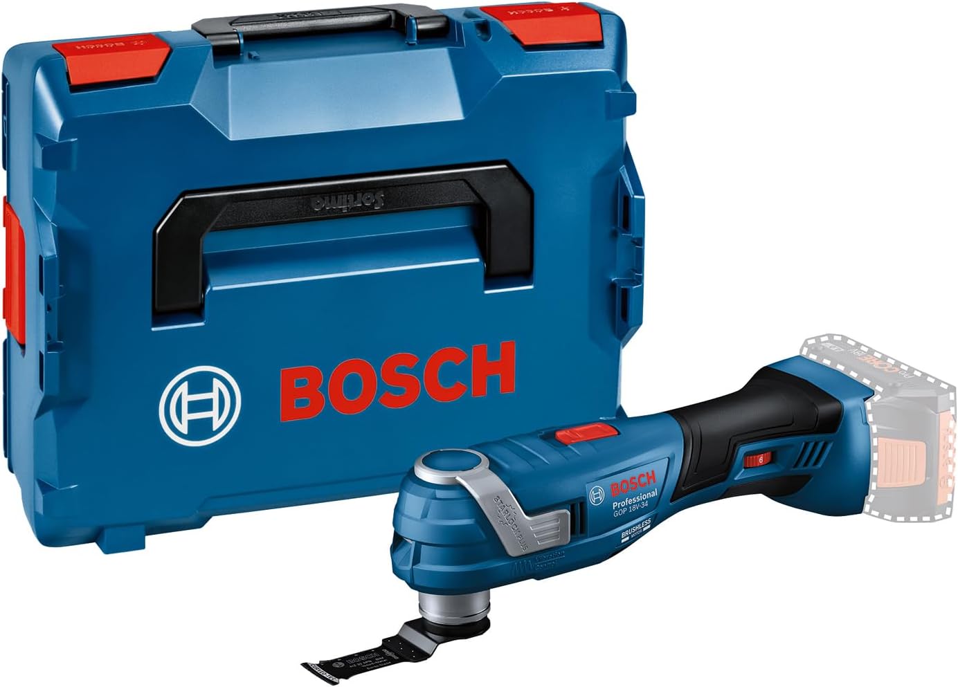 Bosch Professional 18V System Akku Multi-Cutter GOP 18V-34 (bürstenloser Motor, Vibration Control, 180mm schlanker Griff, inkl. 1x Sägeblatt, L-BOXX, ohne Akku/ Ladegerät)