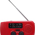 Luqeeg Tragbares AM/FM-Radio, Solar-Handkurbel Multifunktionales Wiederaufladbares Notfall-Wetterradio mit Taschenlampe Wasserdichtem Design Dreifacher Aufladung für Camping