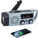 Kurbel Radio, 2000mAh notfallradio mit kurbel und solar AM/FM/SW Radio mit SOS Alarm Taschenlampe, 3 Wege Laden Emergency Radios, Innen Außen Camping Powerbank kurbel Klein Taschenradio