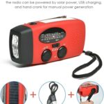 Solar Radio Hancaner Tragbar Kurbelradio Dynamo Radio mit AM/FM/NOAA, Eingebaute 1200mAh Wiederaufladbare Batterie,mit 3 LED Taschenlampe, LED Leselampe für Notfall Ourdoor