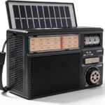 AM/FM/SW Solar Radio mit Akku 1800mAh, Kofferradio mit Bluetooth, Vintage Retro Radio Mit Solarpanel, Nostalgie Radio, Unterstützt USB/TF/AUX Funktion für Wandern Camping