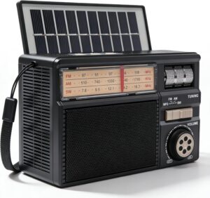 AM/FM/SW Solar Radio mit Akku 1800mAh, Kofferradio mit Bluetooth, Vintage Retro Radio Mit Solarpanel, Nostalgie Radio, Unterstützt USB/TF/AUX Funktion für Wandern Camping