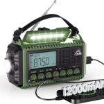 Mesqool Kurbelradio mit 12000mAh Powerbank, AM/FM/SW Notfallradio mit Weltempfänger, Taschenlampe & Leselicht, Tragbare Camping Radio Typ C Anschluss, SOS-Alarm Dynamo Radio für Wandern, Outdoor