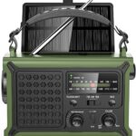 MINORZ 12000mAh Kurbelradio, Tragbares Notfallradio mit Große Solarplane, HiFi Klangqualit, AM/FM, SOS, Taschenlampe & Leselampe, IPX6 Wasserdicht, Ideal für Outdoor Camping Notfall