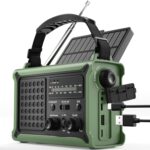 ROCAM Kurbelradio,12000mAh Notfallradio mit 8500mm² Solarpanel & 650mA Kurbel, Tragbar Solar Weltempfänger Radio mit AM/FM Empfang, LED Taschenlampe & Leselicht,USB, SOS für Camping, Notfälle&Blackout