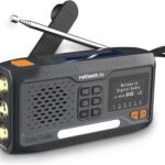 ration1 Kurbelradio DAB+, Tragbares Solarradio mit LED-Taschenlampe, 2000mAh Powerbank, Handkurbel, SOS-Funktion, Bluetooth, USB-C, für Camping und Notfall