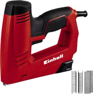 Einhell Elektrotacker TC-EN 20 E (für Klammern Typ 53, Nägel Typ 47, elektronische Schlagkraftvorwahl, Sicherheitsnase, inkl. 1000 Klammern/500 Nägel)