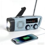 Notfall-Solarradio, Selbstbetriebenes Kurbelradio mit LED-Taschenlampe, SOS-Alarm,AM/FM Wetter Wind Up Radio für Notladung von Smartphone,mit USB (XLN-383WB)