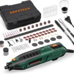 DEPSTECH Multifunktionswerkzeug 200W, Rotationswerkzeug Set mit 128 Zubehörteilen, 6 Variable Drehzahl 10.000-40.000 U/min zum Schneiden, Schleifen, Gravieren, Polieren, Schärfen, Reinigen, Schnitzen