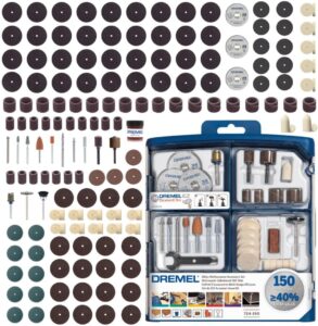 Dremel SC724 EZ SpeedClic Mehrzweck Zubehörset (150 Dremel Zubehören zum Schleifen, Schneiden, Schärfen, Polieren, Reinigen, Gravieren, Schnitten)