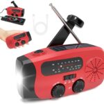 Multifunctional Kurbelradio, Notfallradio Mit Kurbel Und Solar, Radio Kurbel Notfall, Handkurbel/USB/Solar-Ladung, Batteriestand Anzeigen, FM/AM/WB, LED-Taschenlampe, Kann Das Handy Aufladen