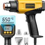 SEEKONE 2000W Heißluftpistole mit LCD-Digitalanzeige, 50℃ - 650℃ Temperatur und Luftstrom einstellbar, mit Überlastschutz und ideal zum Basteln, Schrumpfen von PVC, Abbeizen von Farbe