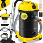 MASKO® 6IN1 Industriestaubsauger Staubsauger Nass Trocken Sauge Aschesauger 2300W + Steckdose✓ Blasfunktion ✓ Trocken-Saugen & Nass-Saugen | Industrie-Sauger mit & ohne Beutel | beutellos, Gelb