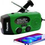 Notfall-Solarradio, tragbares Kurbelradio mit LED-Taschenlampe, wiederaufladbares 5000mAh-Netzteil, SOS-Alarm, AM/FM-Solarwindradio, USB-Ladegerät für Wandern, Camping (5000mAh, Grün)