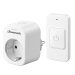 DEWENWILS Funksteckdosen mit Fernbedienung, 3680 W, Magnetische Ein-Tasten-Schalter, 30 m Reichweite, Vorprogrammiert, kabelloses Steckdosen-Set für Lampen, Haushaltsgeräte, Weiß