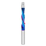 BGTEC Hartmetall Downcut Spiralbündiger Frässtift,6.35mm bündige Verkleidung Oberfräsen-Bits Nano Blue Coat flache Nase Schaftfräser die Holzbearbeitung Beschneiden