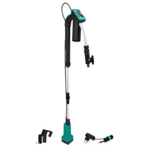VONROC Regenfasspumpe Akku - Tauchpumpe für Regenwassertonne 12V - 50W - 1500 l/h - Trockenlaufschutz - Universal-Schlauchkupplung - Inklusive Akku und Ladegerät