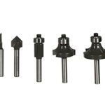 RYOBI 5-teiliges Fräserset RAKRBS5 (6 mm, kompatibel mit der Kantenfräse R18TR-0 und der Oberfräser RRT1600-K)