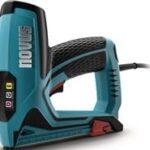 Novus Elektrotacker J-151 (Für Flachdrahtklammern bis 14 mm und Nägel bis 16 mm und Hammertacker Klammern G, Gewicht: 1,6 kg, Farbe Blau, Handtacker, Tackerpistole) 031-0361