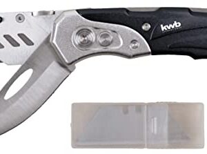 kwb Universal-Messer inkl. Cutter-Messer - Klappbar mit scharfen Trapez-Klingen - Stabiles Multi-Tool für vielseitigen Einsatz