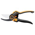 Fiskars X-series DualAction Gartenschere Bypass P981, 2-in-1-Modus für dünne und dicke Äste, Ergonomischer Rollgriff, Antihaftbeschichtete Stahlklingen/FiberComp-Griffe, Schwarz/Orange, 1080132