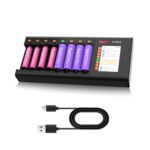 ISDT N8 Intelligente Akku Ladegerät für AA AAA,Bis zu 8 Akku, Batterie Ladegerät mit Ladezyklus/Entladung/Analyse/LCD Anzeige,für 1,2V NI-MH NI-CD Li-lon AA und AAA Rechargeable Battery