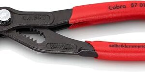 KNIPEX Cobra Wasserpumpenzange, 150 mm, Muttern bis 30 mm, Rohre bis 36 mm, Feinverstellung per Knopfdruck, Rohrzange, 87 01 150