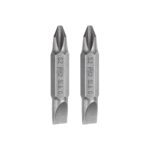 QUARKZMAN 2tlg Bit Set Schrauberbit-Set, PH2 6x38mm Magnetisch Bitsatz Schraubendreher Power Bits S2 Stahl Doppelseitige Schlagschrauber Zubehör für Elektrowerkzeuge, Grau