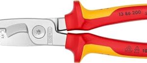 KNIPEX Elektro-Installationszange, VDE, Kabelschneiden, Abisolieren, Crimpen von Aderendhülsen, Greifen, Biegen, Multitool, 13 86 200
