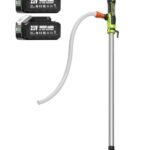 TaskStar Regenfasspumpe Kabellose Stab-Wasserpumpe, 2×4000mAh 21V Akku, 2725 L/h Förderleistung, 10m Förderhöhe, Tragbare Tauchpumpe für Pool/Garten/Teich/Wohnmobil/Boot/Keller/Regentonnen