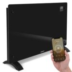 VONROC Elektroheizung energiesparend 2000W - Konvektor Heizung [24qm Räume] - Mobile Elektrische Heizung [App/Touch Steuerung] - Heizkörper 2in1 Wand-/Bodenmontage - Schwarz