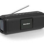 Karcher DAB Go tragbarer Bluetooth Lautsprecher & Digitalradio DAB+ / UKW Radio mit 2, 4" Farbdisplay/Wecker / 5 Watt Stereo-Sound/USB-C/Akku, Schwarz
