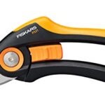 Fiskars Bypass-Gartenschere, Plus, P521, Für frische Äste und Zweige, Antihaftbeschichtet, Edelstahl-Klingen, Länge: 20,1 cm, Schwarz/Orange, 1057167