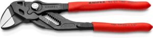 KNIPEX Zangenschlüssel Zange und Schraubenschlüssel in einem Werkzeug auf SB-Karte mit rutschhemmendem Kunststoff, 86 01 180 SB