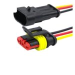 WXOSET 5/20/100Sets AMP Automobil Elektrische Stecker Wasserdicht Stecker 1-6PIN Terminal HID Umwandlung MaleFemale Buchse Mit Draht 15CM(3P Whole Set,5 Sets)