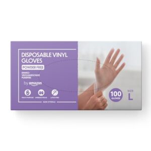 by Amazon - Einweg-Vinylhandschuhe, Größe L, 100er-Pack