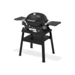 Weber Q 1200N Gasgrill mit Seitentischen & kompakten Stand/Grill für Terrassen und Balkone mit Hochleistungsbrennern, porzellanemaillierten Gussrosten und elektronischer Zündung, Mitternachtsschwarz