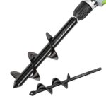 WORKPRO Gartenbohrer Erdbohrer für Bohrmaschine Garten Schnecken Spiralbohrer Schnurlos Handbohrer Grabungswerkzeug zum Pflanzen und Bohren(8 x 30 cm & 4 x 22 cm) 2 Stück